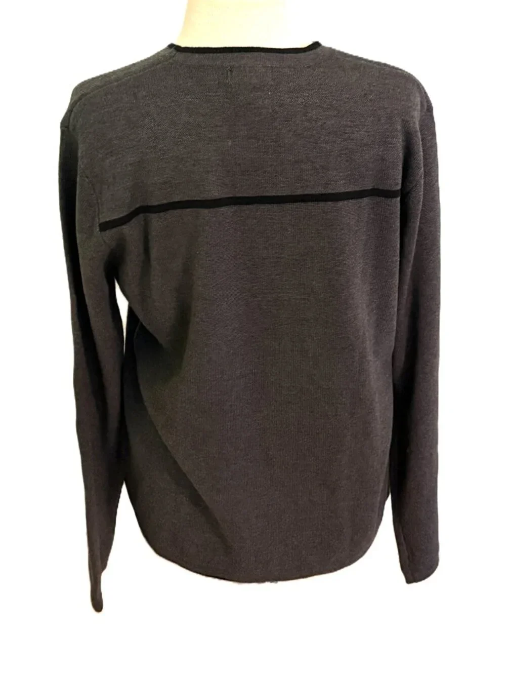 Reunion Knit Sweater Pullover Men’s Large Grey Black Y2K '90s Skater Grunge Vntg